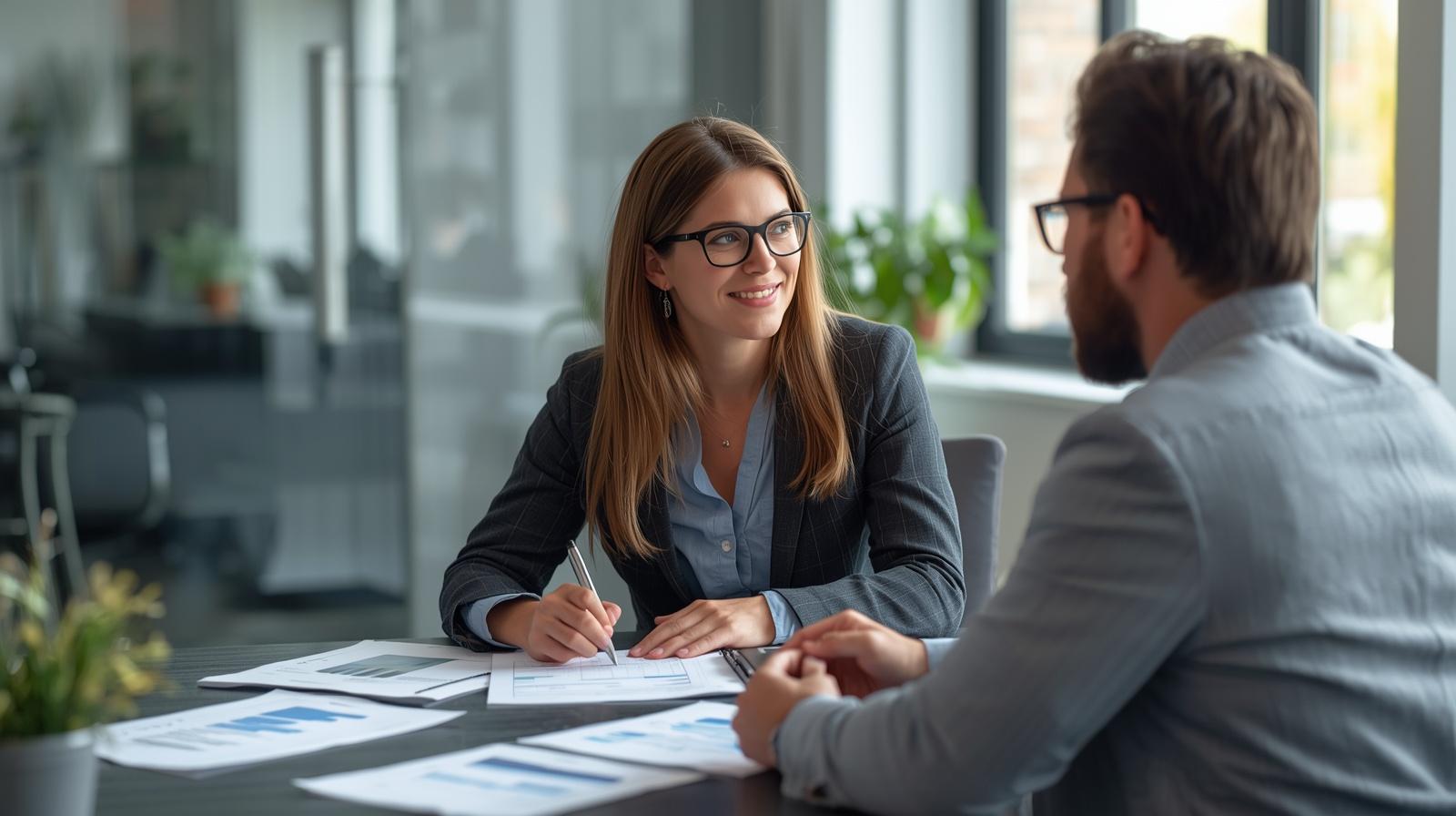 Financial advisor in consultation